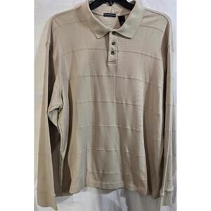 Knightsbridge Men's Long Sleeve Beige Polo Sweater Plus Size 2X